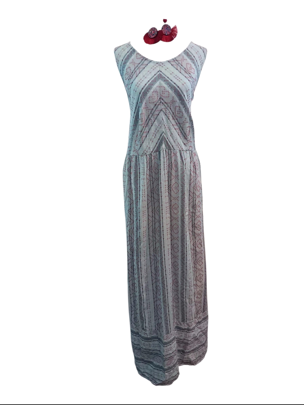 True Craft Patterned Sleeveless Maxi Dress